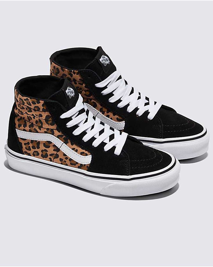 Sk8-Hi Tapered Shoe Vans Sk8 Hi Outfit, Sk8 Hi Outfit, Leopard Shoe, Leopard Vans, Leopard Print Vans, Snow Surfing, Vans Store, Vans Logo, Leopard Shoes