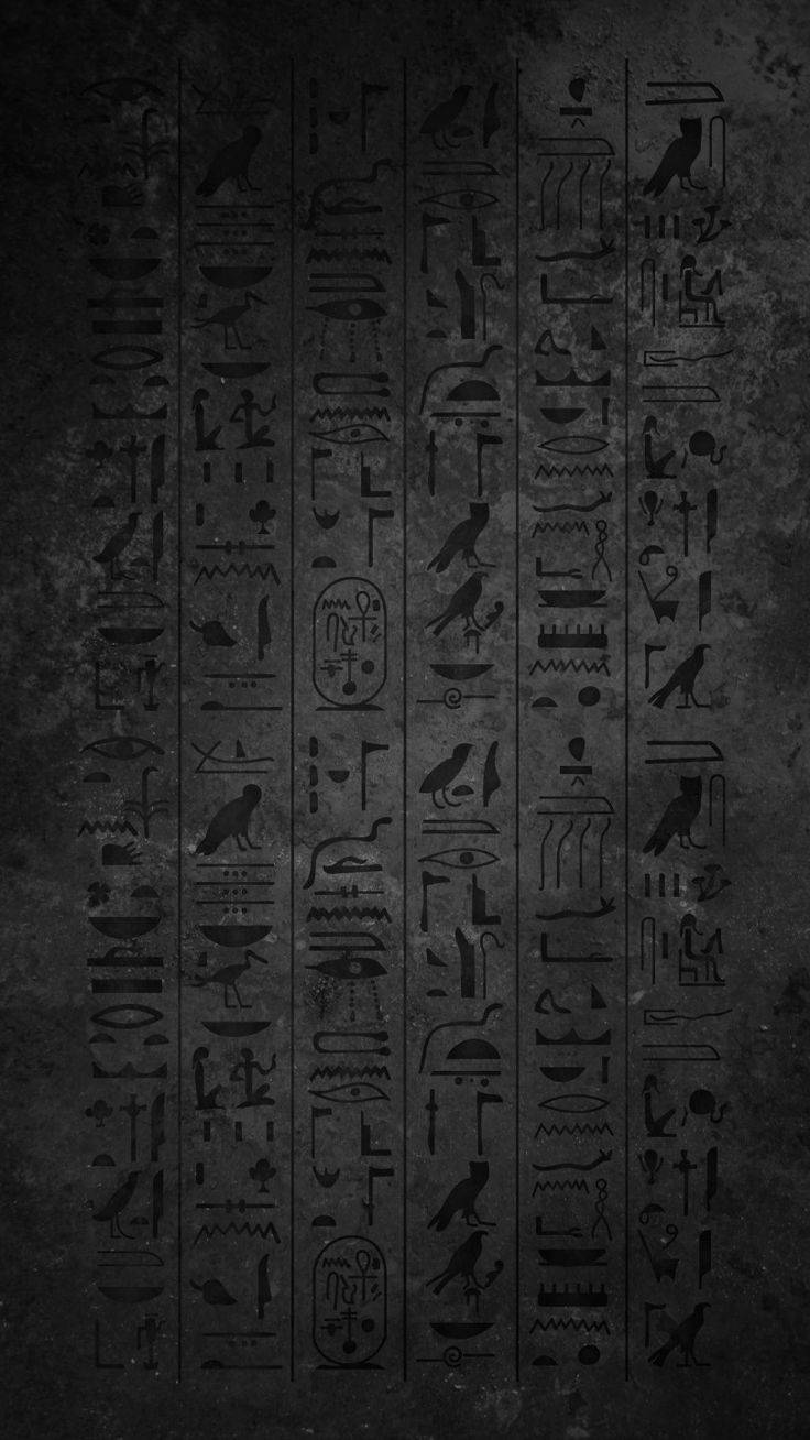 an ancient egyptian hieroglyphic with birds and symbols on it's sides