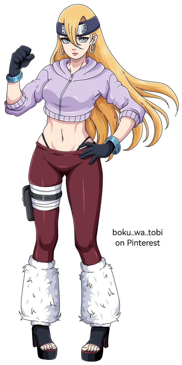 an anime character with long blonde hair and black gloves, in purple outfit holding her hand up