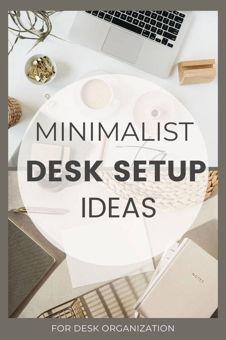 Minimalist desk setup ideas with two pictures of an office desk with various minimalist desk decor items. Minimalist Desk Setup, Small Office Organization, Minimalist Office Desk, Desk Setup Ideas, Small Desk Organization, Work Desk Organization, Desk Organization Ideas, Desk File Organizer, Functional Home Office