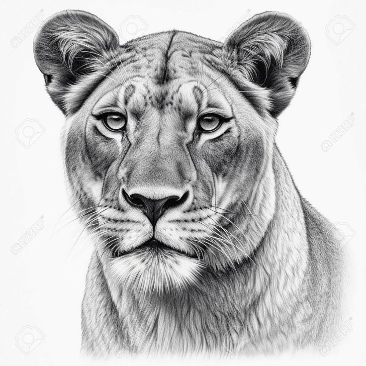 a pencil drawing of a tiger's face on a white paper background stock photo