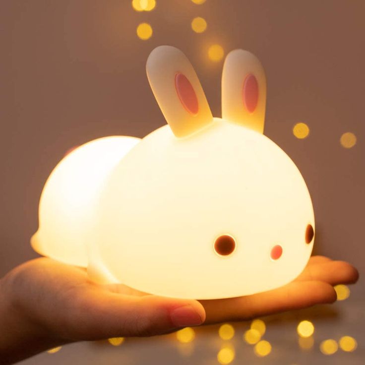 Cute Bunny Kids Night Light,Baby Easter Gifts Women Teenage Girls Boy Birthday Kawaii Lamp Toddler - Portable Squishy Battery Operated Nursery Animal Led Nightlight Children Decor Decorations - Baby Mood Lamp Toddler Night Light, Bunny Lamp, Newborn Baby Girl Gifts, Cute Night Lights, Nursery Night Light, Baby Night Light, Kawaii Room Decor, Kids Lamps, Kids Night