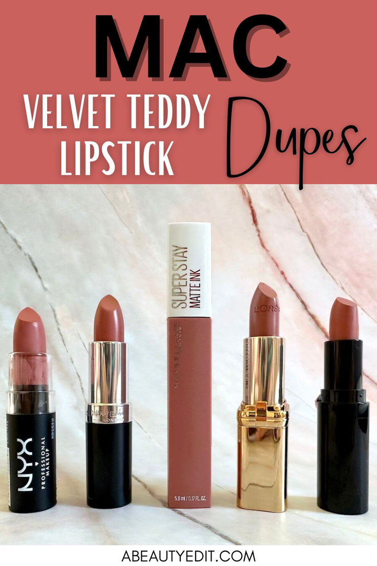 MAC Velvet Teddy Lipstick Dupes Milani Teddy Bare Lipstick, Mac Pink Peppermint, Mac Teddy Lipstick, Velvet Teddy Mac Lipstick, Mac Warm Teddy, Eyeshadow And Lipstick Combination, 90s Brown Lipstick, Mac Nude Lipstick Shades, Mac Paramount Lipstick