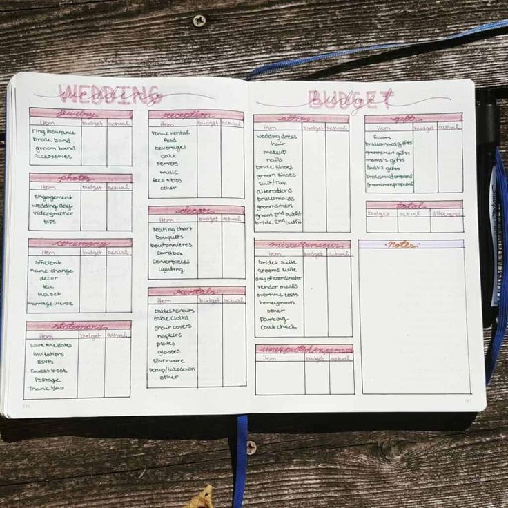 an open planner with writing on it