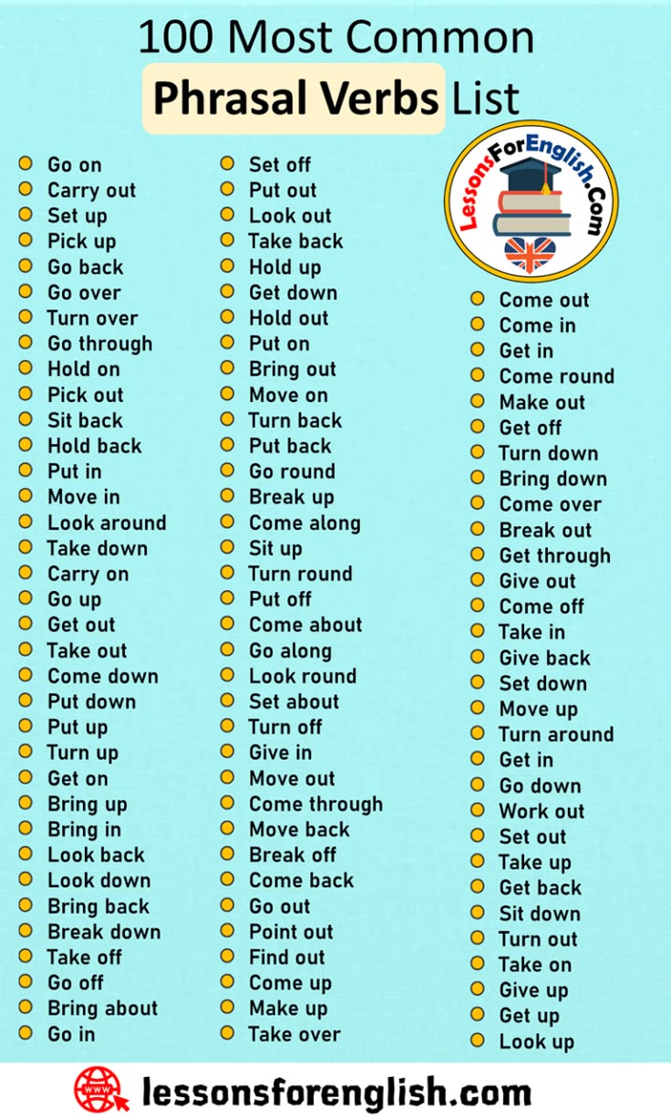 the ten most common phrasal verbs list