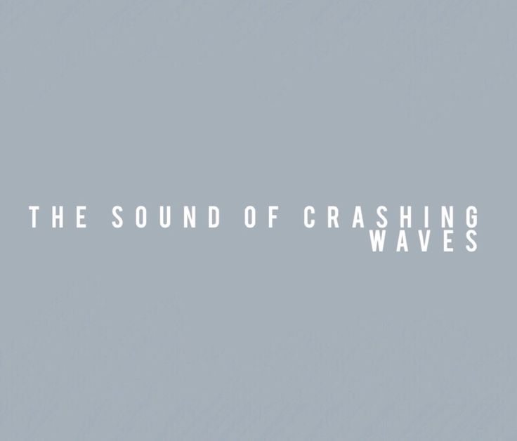 the sound of crashing waves is shown in white text on a gray background with an airplane flying overhead