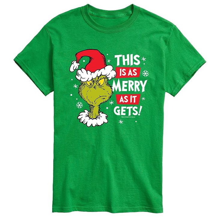 Your heart will grown three sizes for this men's The Grinch Christmas tee.Your heart will grown three sizes for this men's The Grinch Christmas tee.PRODUCT FEATURES Crewneck Short sleevesFIT & SIZING Classic fitFABRIC & CARE Cotton, polyester Machine wash Imported Size: L Tall. Color: Green. Gender: male. Age Group: adult. Pattern: Graphic. Material: Polyester|Cotton Blend|Cotton. Grinch Graphic, Dr Seuss Grinch, The Grinch Christmas, Work Holiday Party, Grinch Shirts, Family Christmas Shirts, Grinch Christmas, The Grinch, Christmas Tees