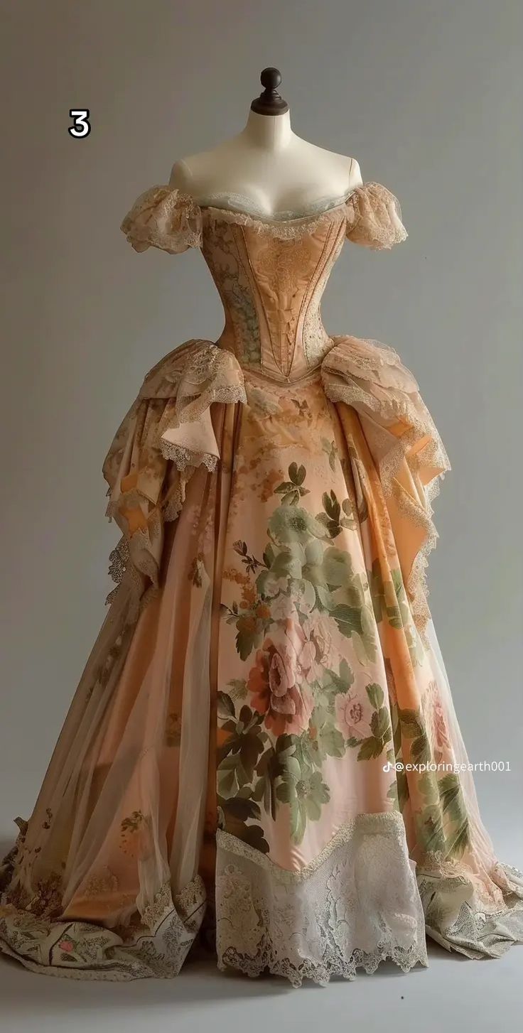 18th Century Royal Dress, Victorian Dress Sleeves, Formal 50s Dress, Mid 19th Century Fashion, Mona May Costumes, Historical Outfits Inspiration, Ball Dresses Vintage, Victorian Inspired Fashion Runway, Marie Antoinette Dress Museum