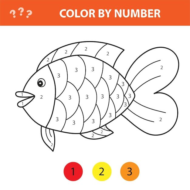 the color by number fish is shown with numbers to 10 and below it's image