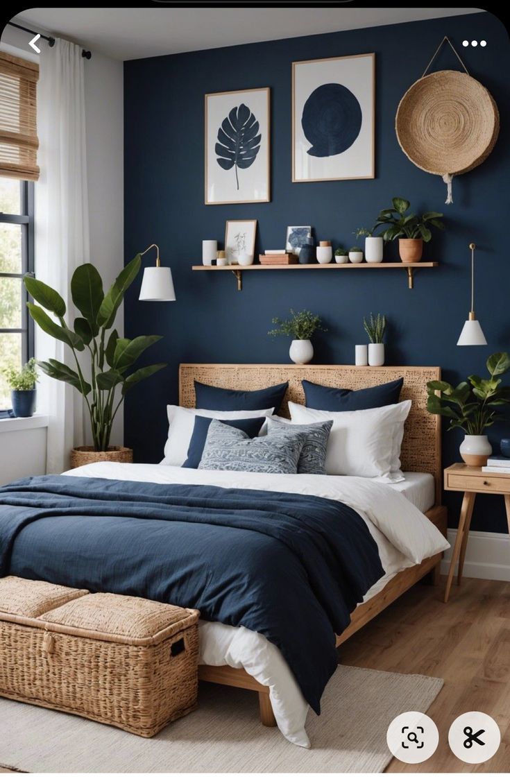 Ikea Inspired Bedroom, Blue Bedroom Decor, Ikea Bedroom, Inspired Bedroom, Blue Rooms, Spare Bedroom, Bedroom Refresh, Small Room Bedroom, Blue Bedroom