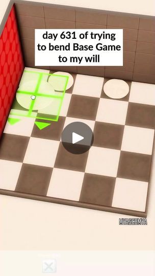 a video game with a checker board and some words on the screen that say, day 63 of trying to bend base game to my will