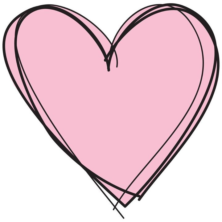 a drawing of a pink heart on a white background