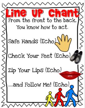 a poster with the words line up chart