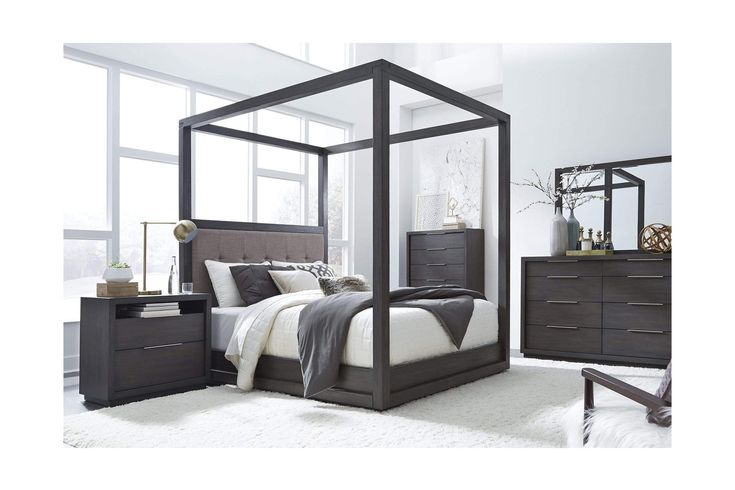 lifestyle-image California King Canopy Bed, Canopy Bedroom Sets, Queen Canopy Bed, Modus Furniture, Canopy Bedroom, Gorgeous Bedrooms, Rustic Bedding, Poster Bed, Headboard Designs