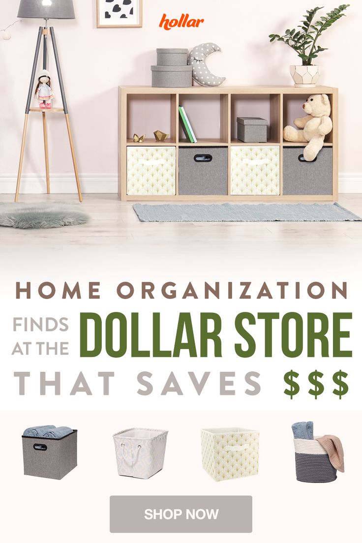 an advertisement for dollar store with the text home organization finds at the dollar store that saves $