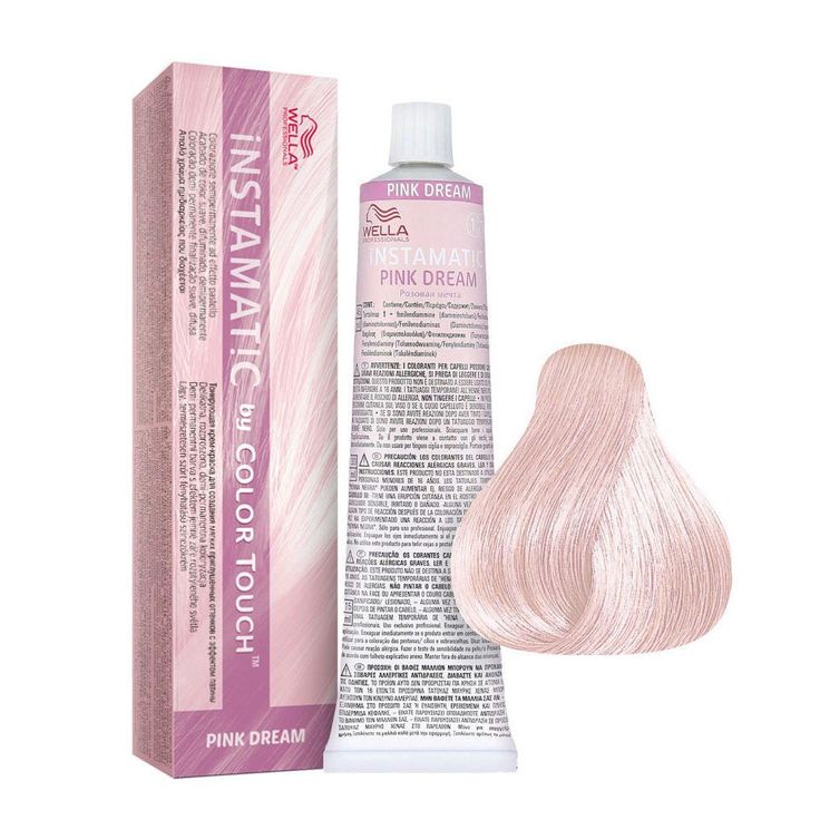 Wella Instamatic By Color Touch - Pink Dream Manufacturer Barcode: 8005610545790 Color: Pink Dream Pack of 1 Wella Professionals COLOR TOUCH INTENSE VIBRANCY AND SHINE, UP TO 70% GRAY COVERAGE WITH CT PLUS Color Touch is a low commitment, ammonia free** , multi-dimensional demi-permanent hair color for clients who like to change their tone more often. *Low maintenance, virtually invisible root re-growth *Vibrant demi-permanent hair color *Lasts up to 24 shampoos *High shine for stunning high fas Bubblegum Pink Hair, Pastel Pink Hair Color, Revlon Colorsilk, Punky Color, Grey Hair Dye, Demi Permanent, Color Conditioner, Pastel Pink Hair, Wella Color