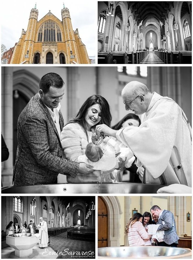 black and white photos of people in front of a church with the pope holding a baby