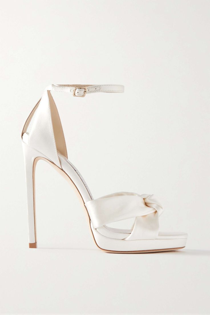 Jimmy Choo Wedding Shoes, Bride Heels, Jimmy Choo Bridal, Satin Sandals, Shoes Heels Classy, Wedding Shoes Bride, White High Heels, White Wedding Shoes, Jimmy Choo Heels