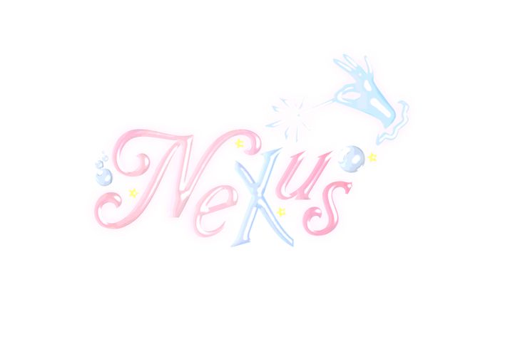 the word neus written in pink and blue