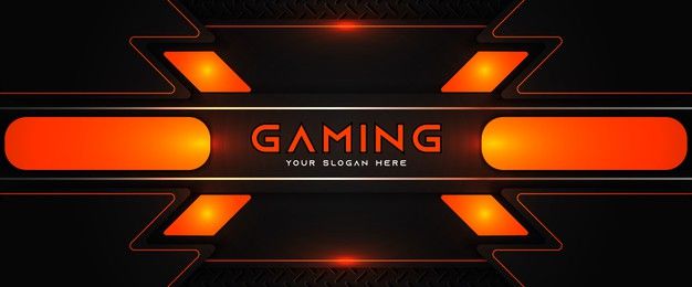 Premium Vector | Futuristic orange and black gaming header social media  banner template | Social media banner, Banner template, Gaming banner