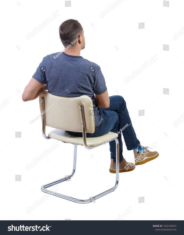 Person Sitting Reference Back View, Person Sitting Back View Drawing, Sitting Reference Back View, Drawing Reference Sitting Chair, Person Sitting From Behind Reference, Sitting Back View Reference, Sitting Poses Back View, Man Sitting Back View, Person Sitting Back View