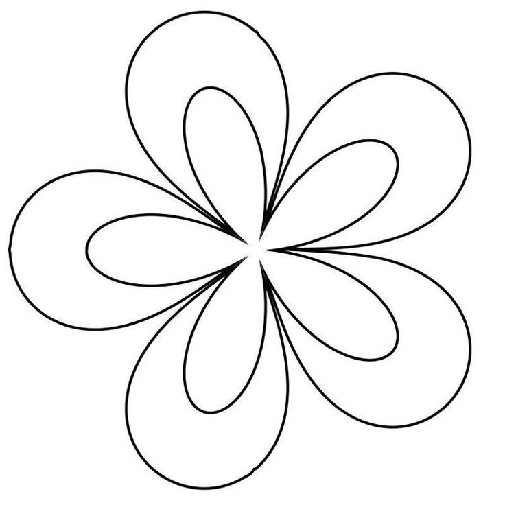 a flower that has been drawn in the shape of a flower with four petals on each side