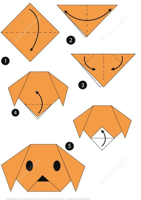 step by step instructions to make origami dog