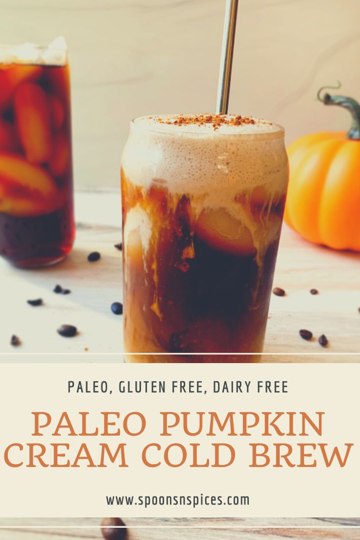 pale pumpkin cream cold brew recipe with text overlay