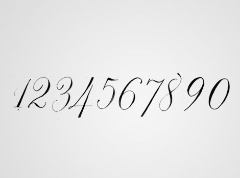 the numbers are written in cursive black ink