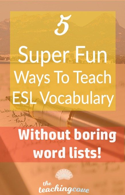 a pen with the words super fun ways to teach esl vocaculary without boring word lists