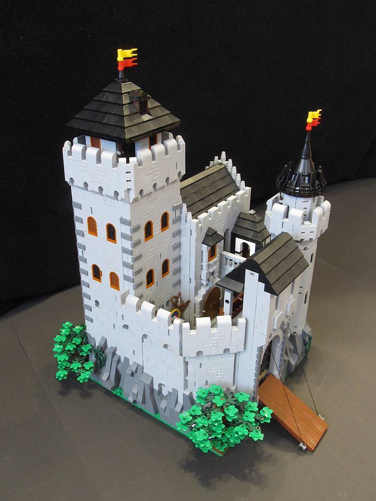 a castle made out of legos sitting on top of a table