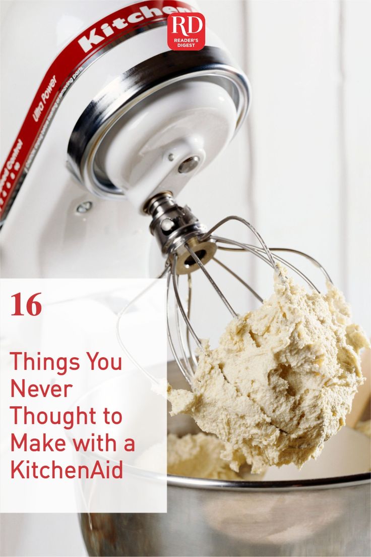 a mixer with cream in it and the words 16 things you never thought to make with a kitchen aid blender