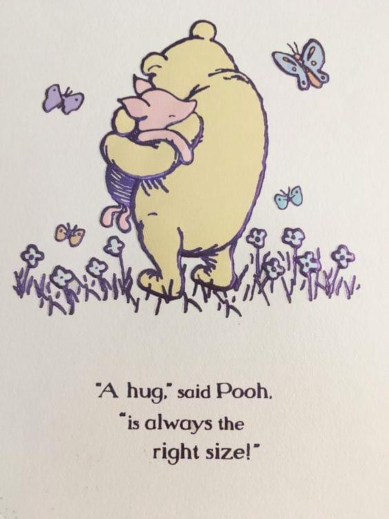 a winnie the pooh quote with butterflies and flowers on it, in purple ink