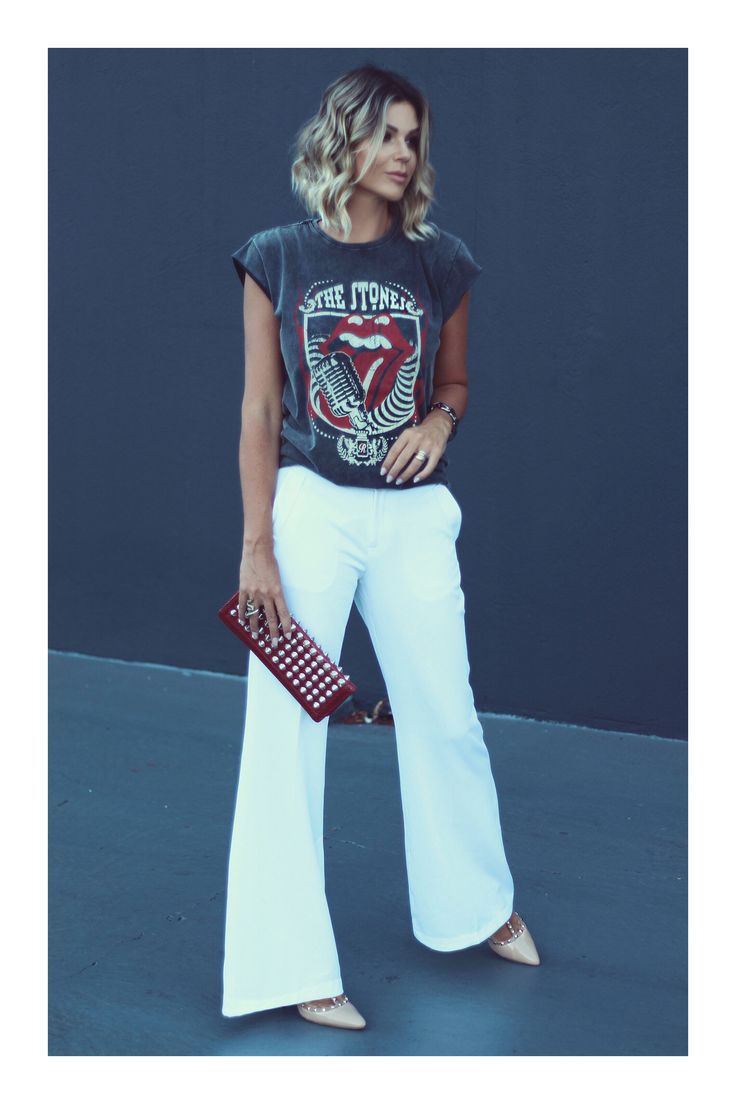 Outfit Casual Mujer, Fashion Tomboy, Rocker Chic Outfit, Casual Outfits Fashion, Rocker Outfit, Rocker Style, Mode Inspo, Tshirt Outfits, Outfits Casual