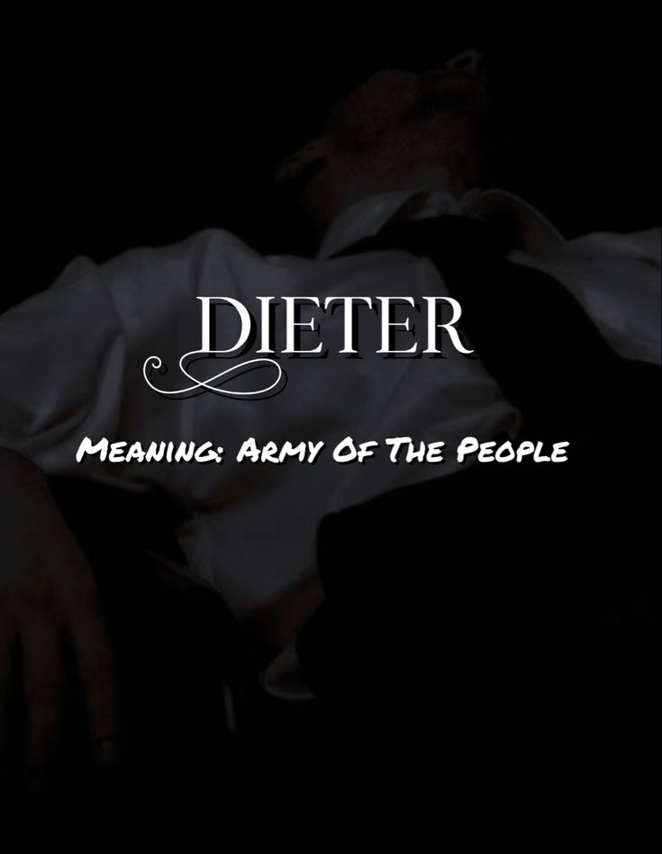 a man laying in bed with the words dieter on it's chest and head