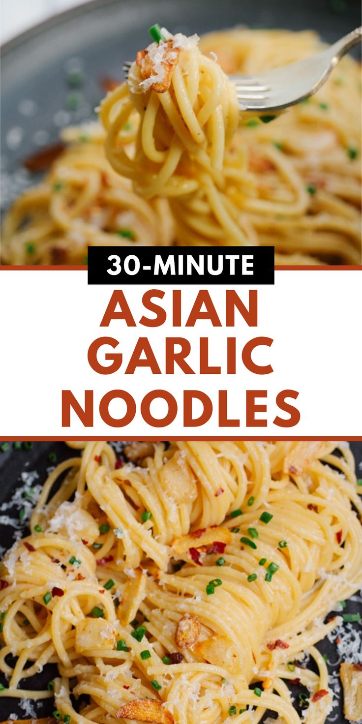 Short on time? Try Easy Asian Garlic Noodles - ready in just 15 minutes! A trending favorite that's perfect for busy weeknights. Easy Garlic Noodles Asian, Garlic Noodles With Chicken, Garlic Noodles Asian, Asian Garlic Noodles Recipe, Noodles With Steak, Easy Garlic Noodles, Garlic Noodles With Shrimp, Noodles Instant Pot, Asian Garlic Noodles