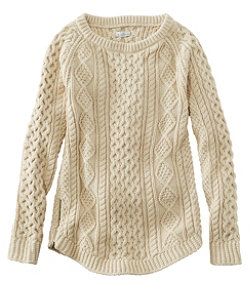 #LLBean: Women's Signature Cotton Fisherman Tunic Sweater Fisherman Sweater, Style Cardigan, Beige Sweater, Mode Inspiration, Tunic Sweater, Knit Cotton, Ll Bean, Outfits Casuales, L L Bean