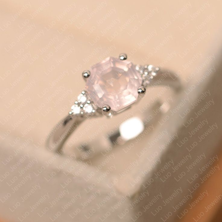 Pink Quartz Ring, Rose Quartz Wedding, Rose Quartz Ring Engagement, Emerald Cut Solitaire Ring, Original Engagement Rings, Pear Cut Engagement Rings, Oval Cut Engagement Ring, Engagement Ring For Women, London Blue Topaz Ring