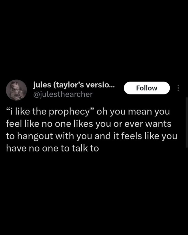 two texts are shown in the dark with one being followed by another text reads,'i like the property oh you mean you feel no one likes you or ever wants to hangout with you and it