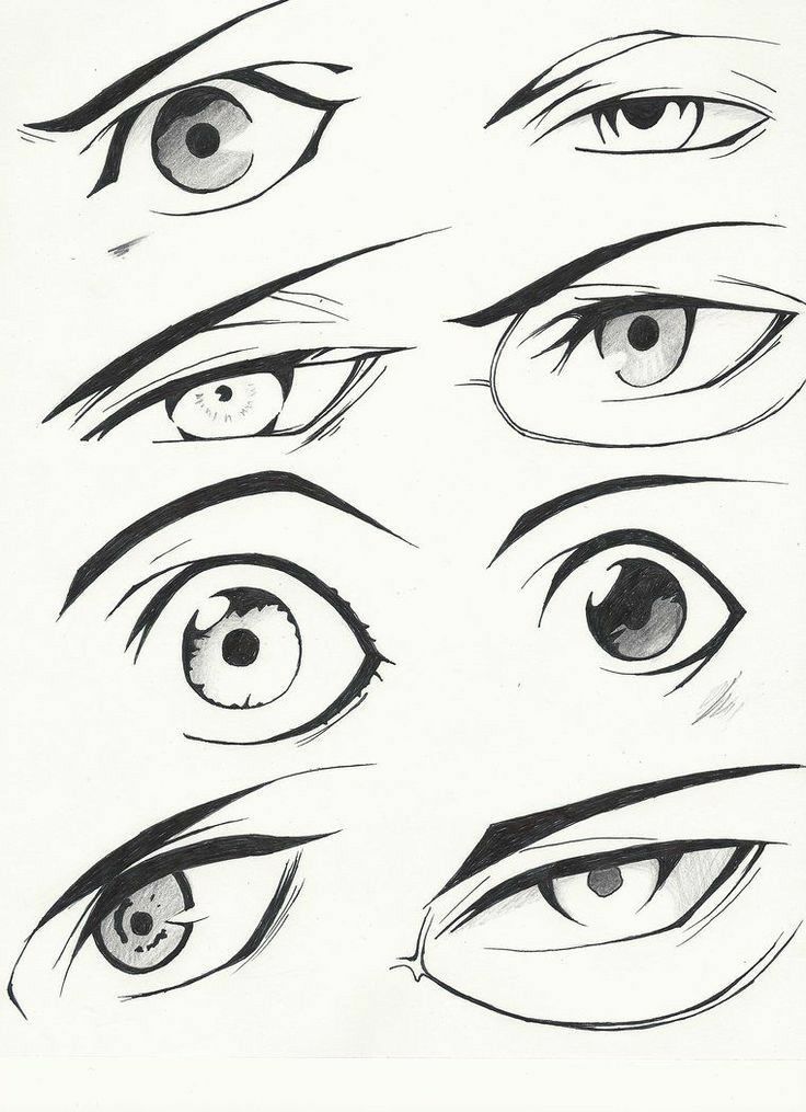 the different types of eyes are shown in this drawing