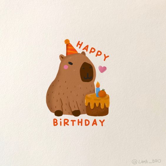 a birthday card with a bear holding a cake