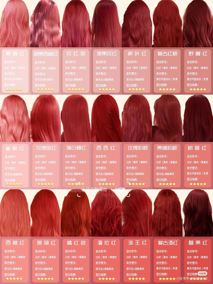 Red Hair Tones Color Charts, Red Hair Chart, Types Of Hair Dye Style, Hair Dye Color Chart, Kpop Hair Color, Hair Color Swatches, Hair Chart, Profumo Victoria Secret, Hair Color Underneath