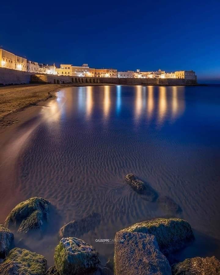 the water is crystal blue and clear at night