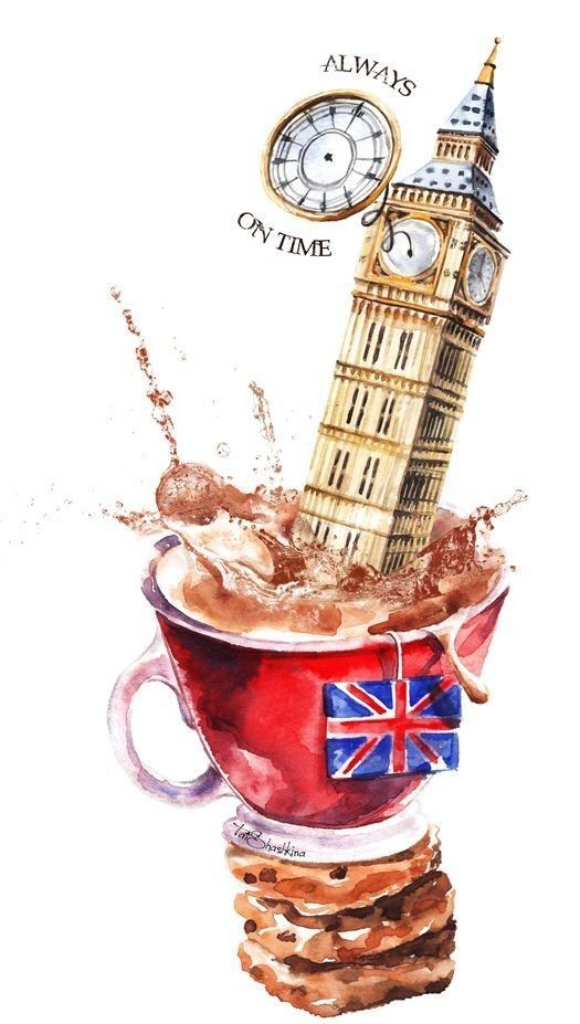 the big ben clock tower is on top of a cup of hot chocolate