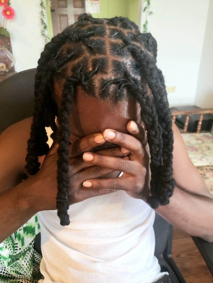 2 Strand twisted locs 3 Strand Twist Men Locs, 6 Strand Twist Dreads, 3 Strand Braid, 3 Strand Twist Locs, Loc Plaits, Random Part Locs, Loc Plaits Styles, 3 Strand Twist Dreads, Men Two Strand Twist Locs