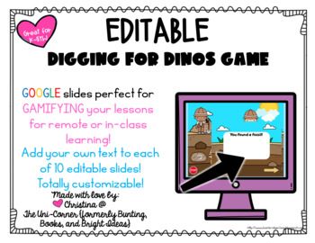 an editable digging for dinos game with the words diggin on it