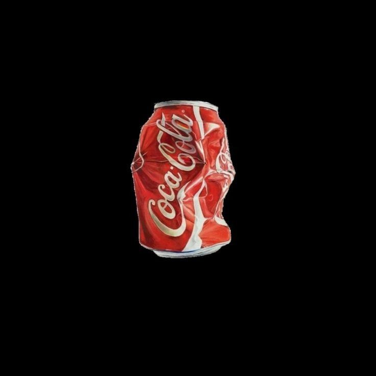 a can of coca cola on a black background