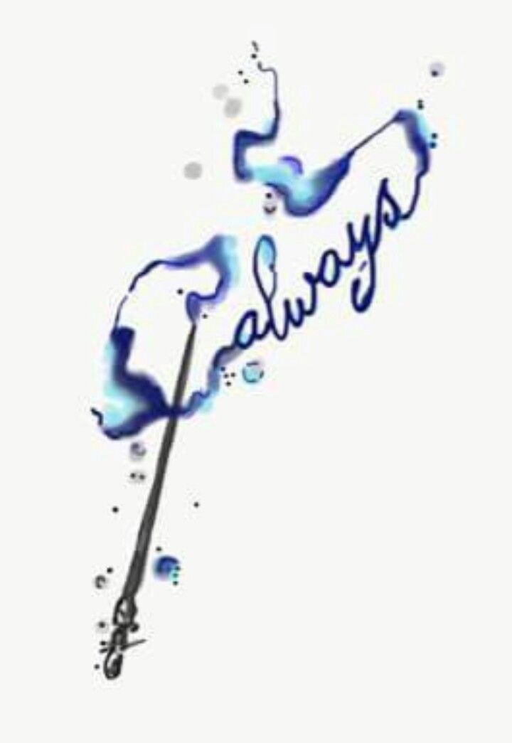 the word always is written in blue ink on a white background with an umbrella and water drops