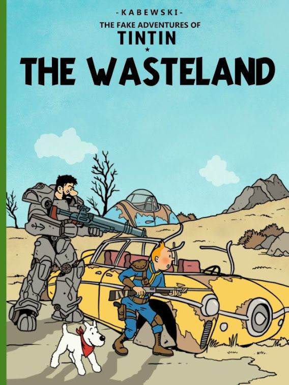 the adventures of tintin and the wasteland book cover with an image of a man in