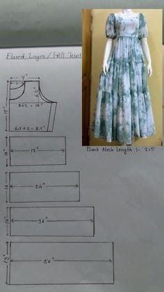 an image of a sewing pattern for a dress